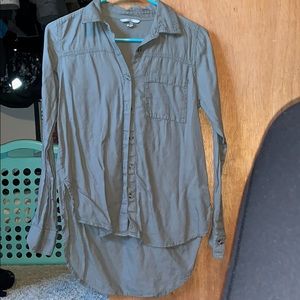 army green button up